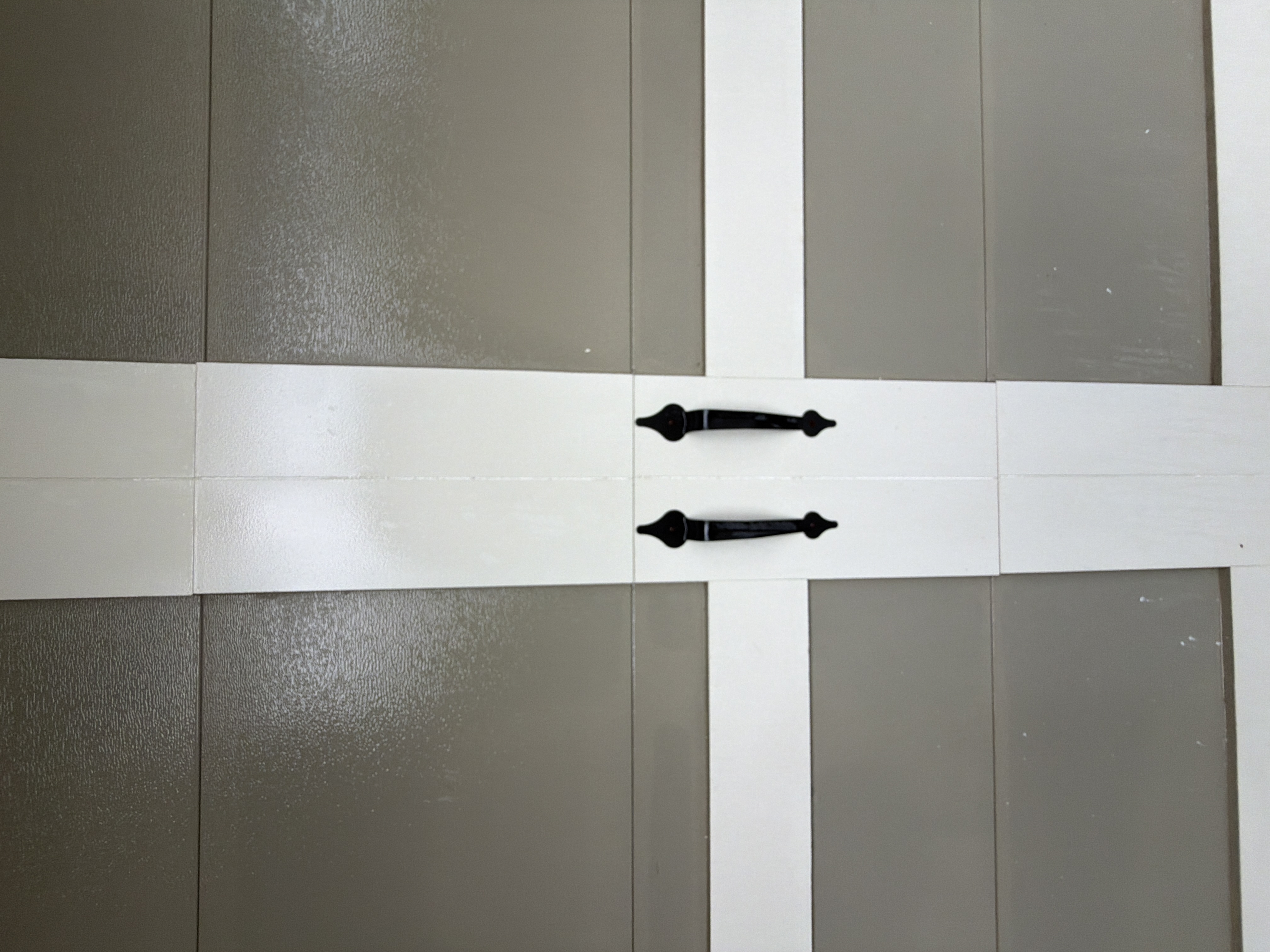 Clean and shiny garage door closeup.